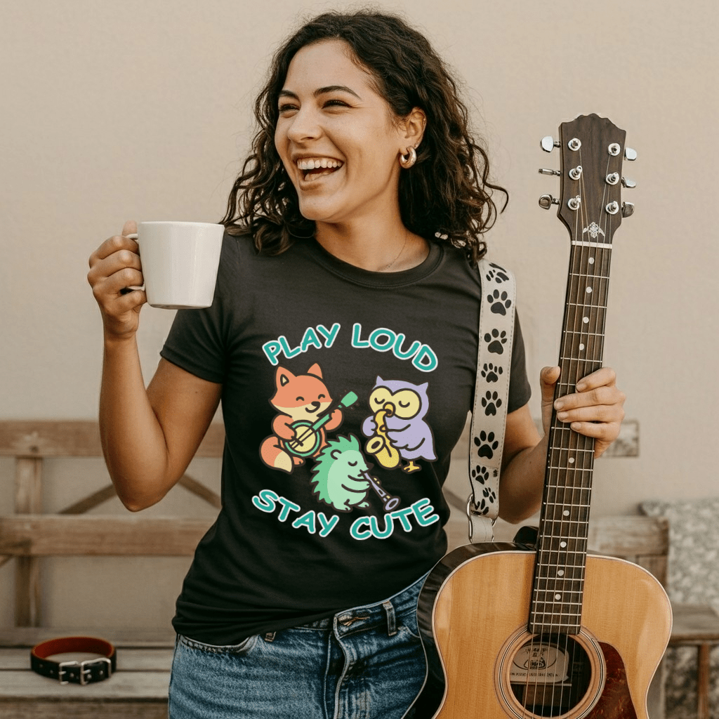 Play Loud Stay Cute Kawaii Music T-Shirt