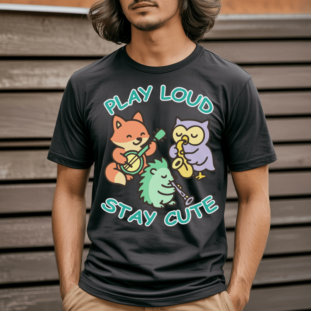 Play Loud Stay Cute Kawaii Music T-Shirt