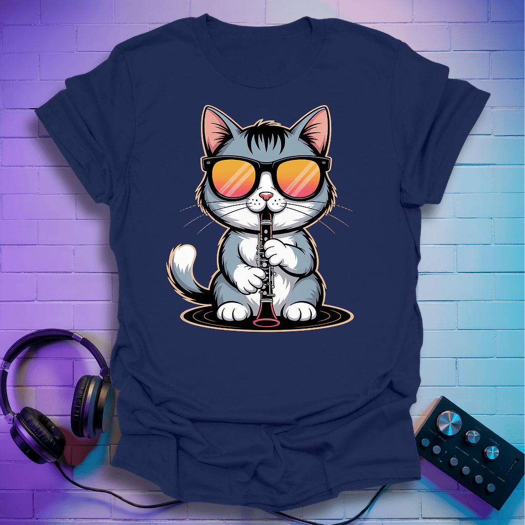 Kool Clarinet Cat T-Shirt