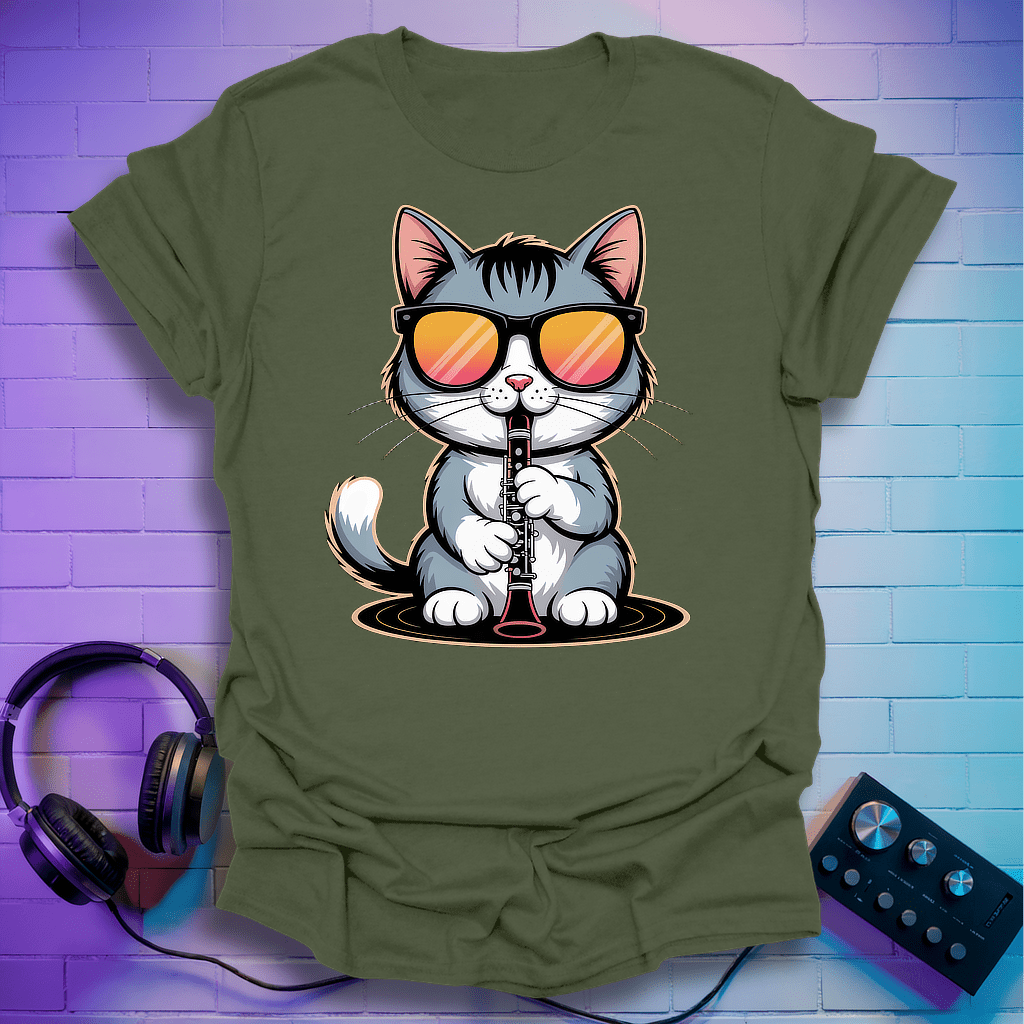 Kool Clarinet Cat T-Shirt