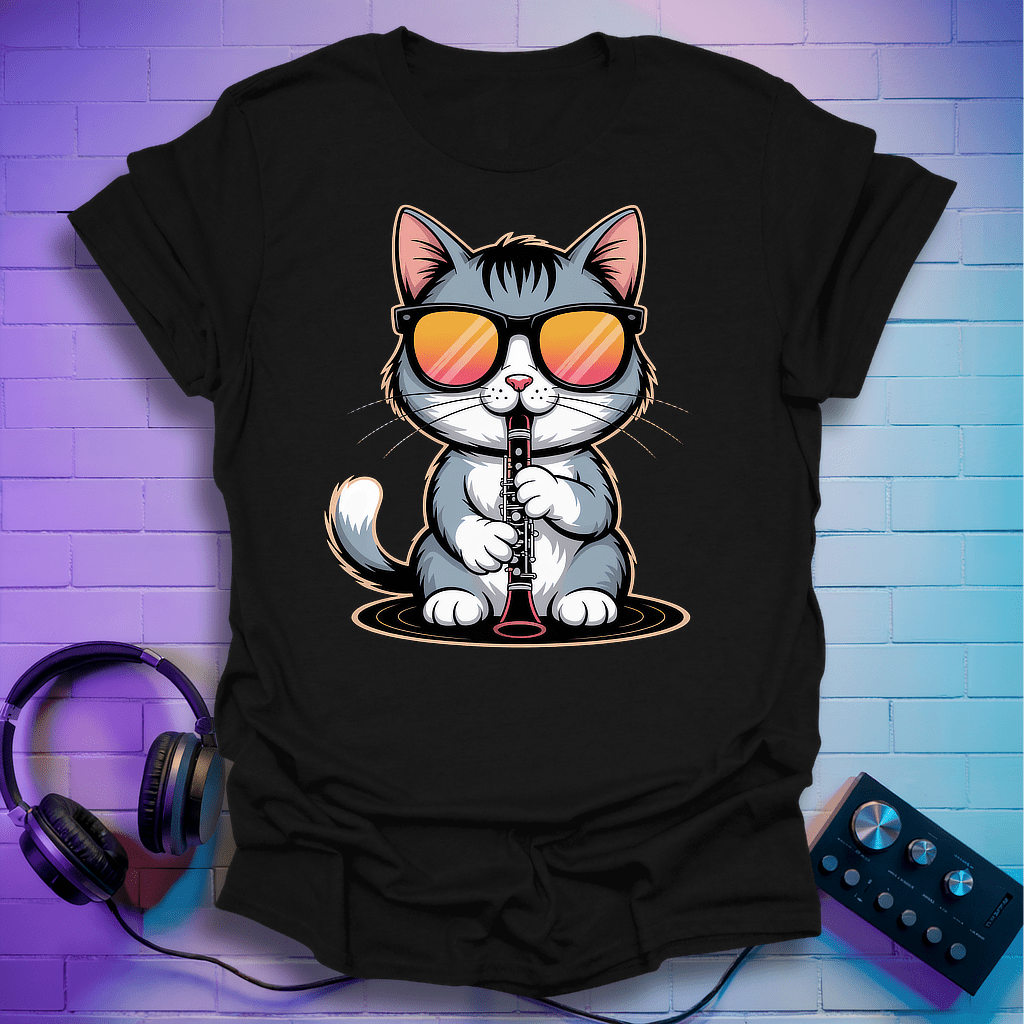 Kool Clarinet Cat T-Shirt