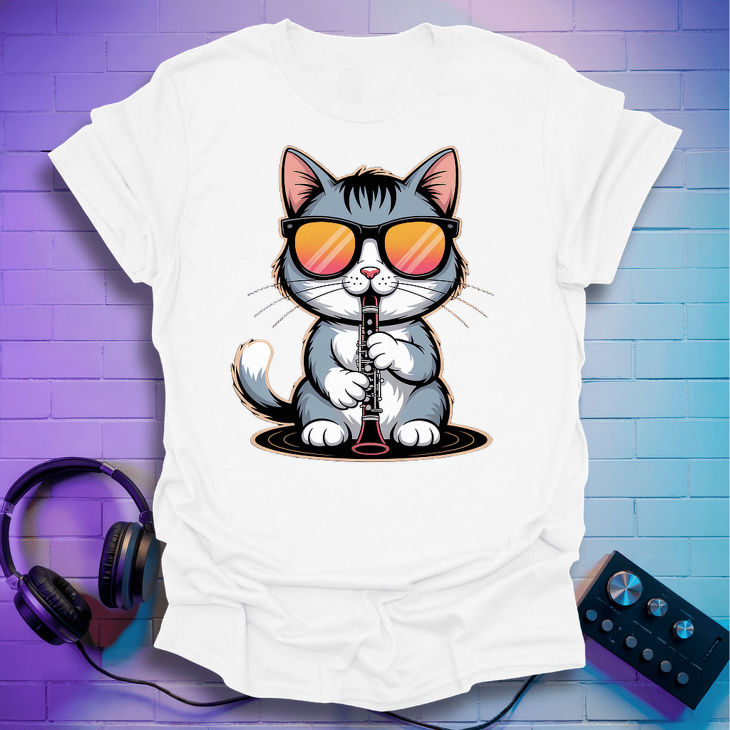 Kool Clarinet Cat T-Shirt