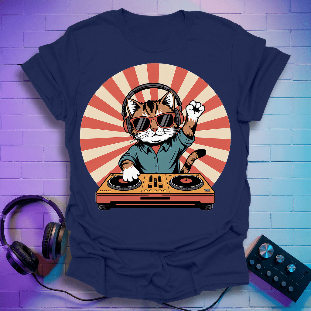DJ Sunburst Cat T-Shirt