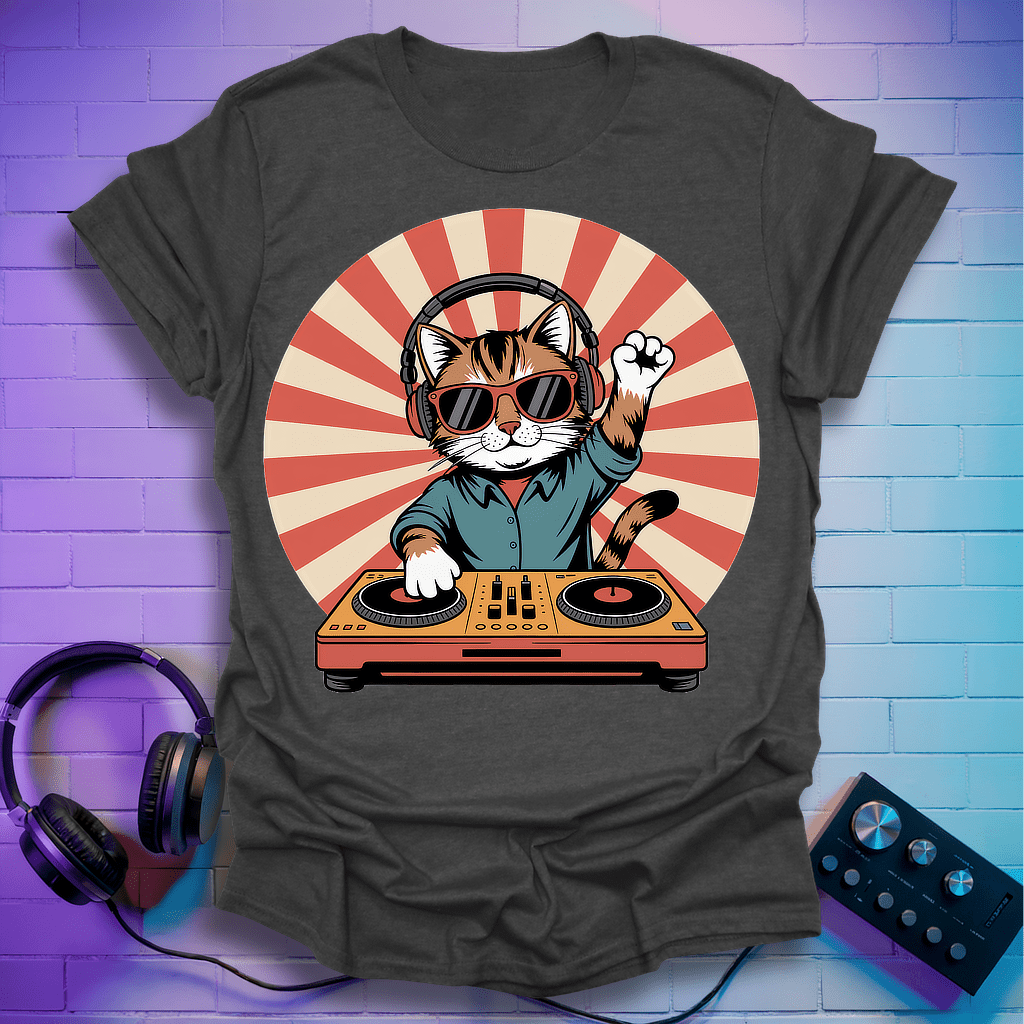 DJ Sunburst Cat T-Shirt