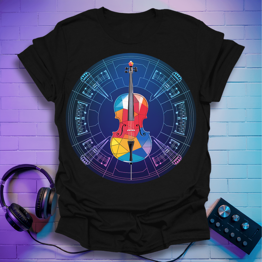 Violin Stain Glass T-Shirt