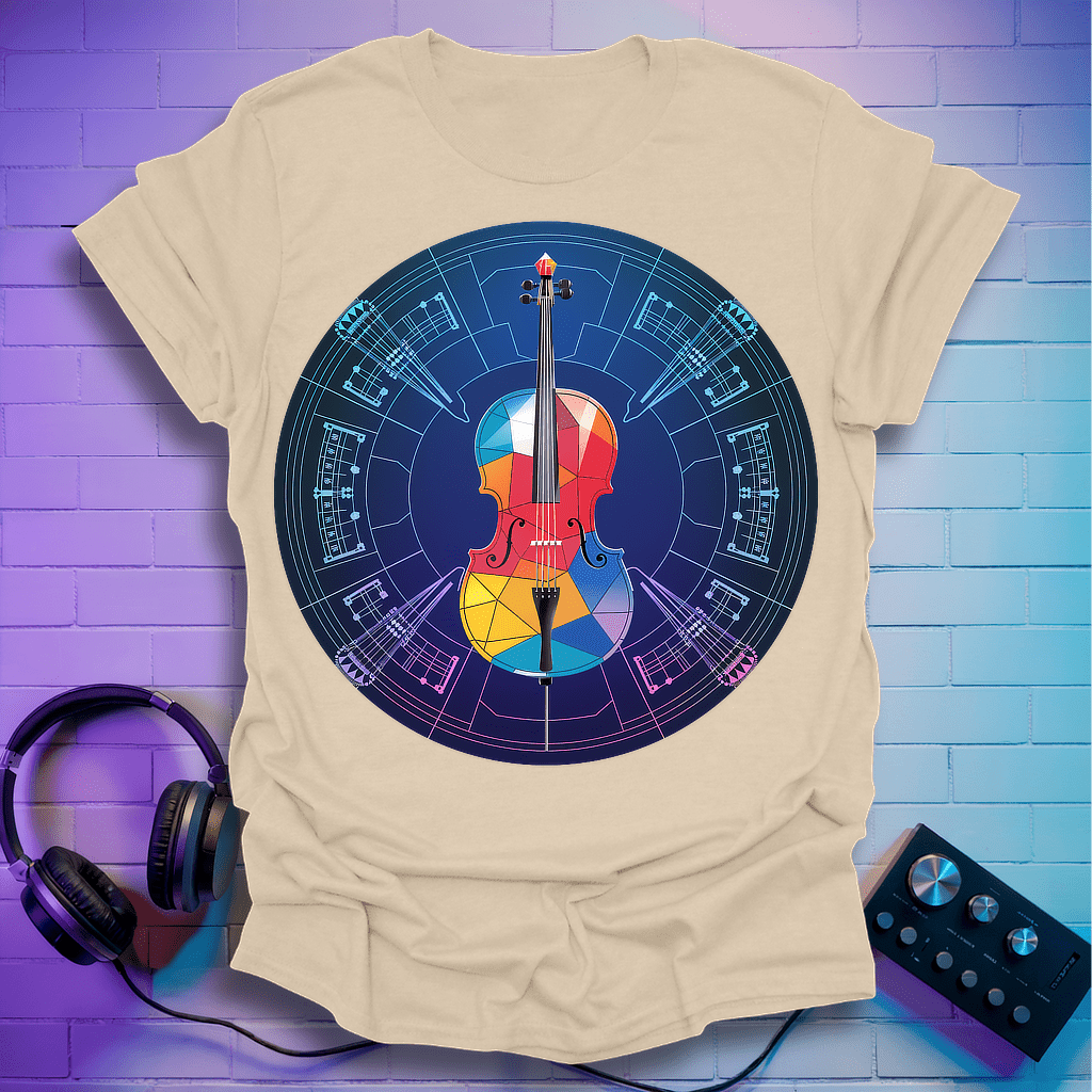 Violin Stain Glass T-Shirt