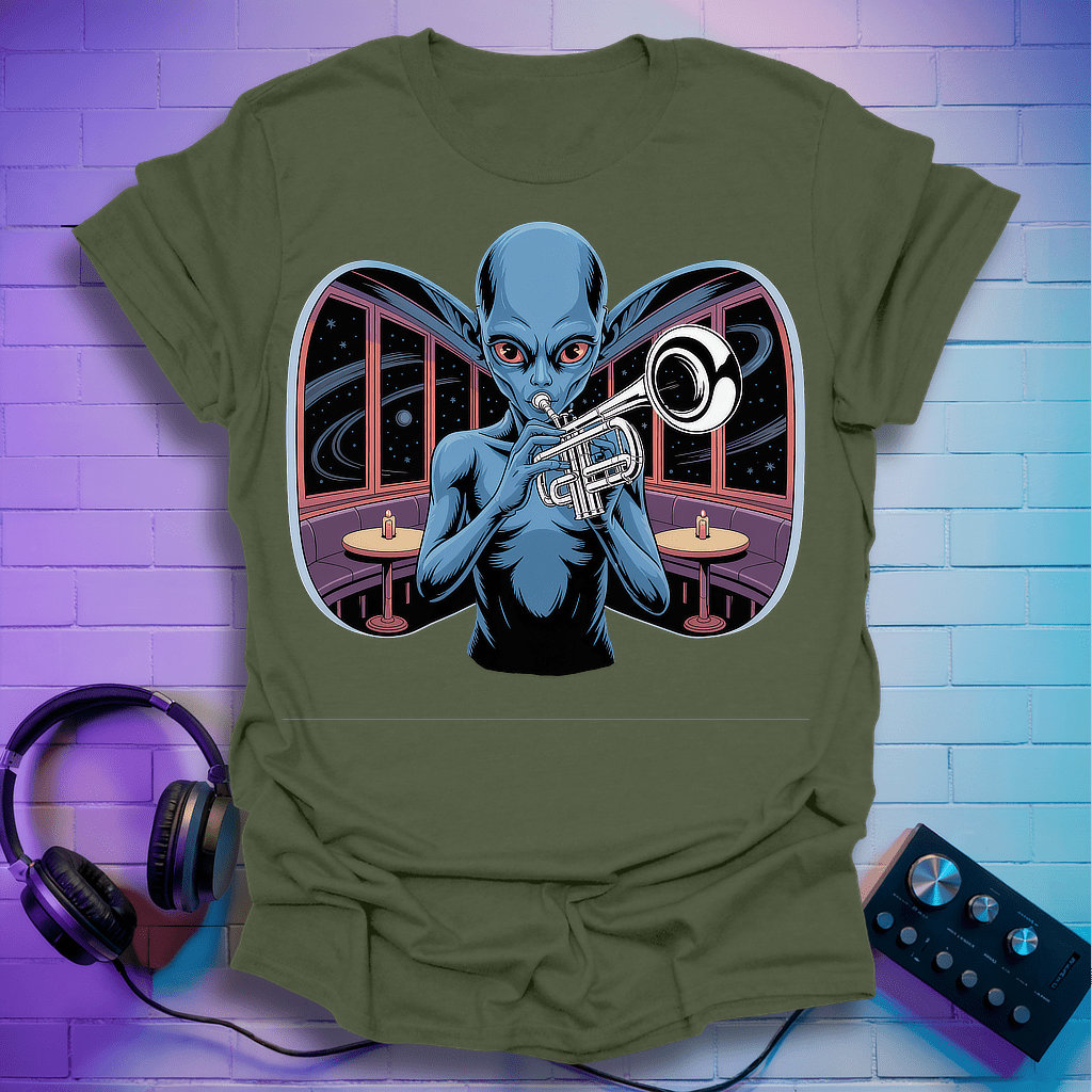 The Intergalactic Funk Alien Trumpeter T-Shirt