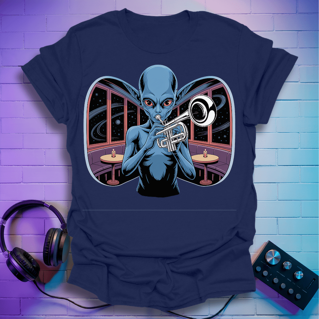 The Intergalactic Funk Alien Trumpeter T-Shirt