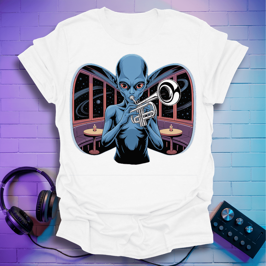 The Intergalactic Funk Alien Trumpeter T-Shirt