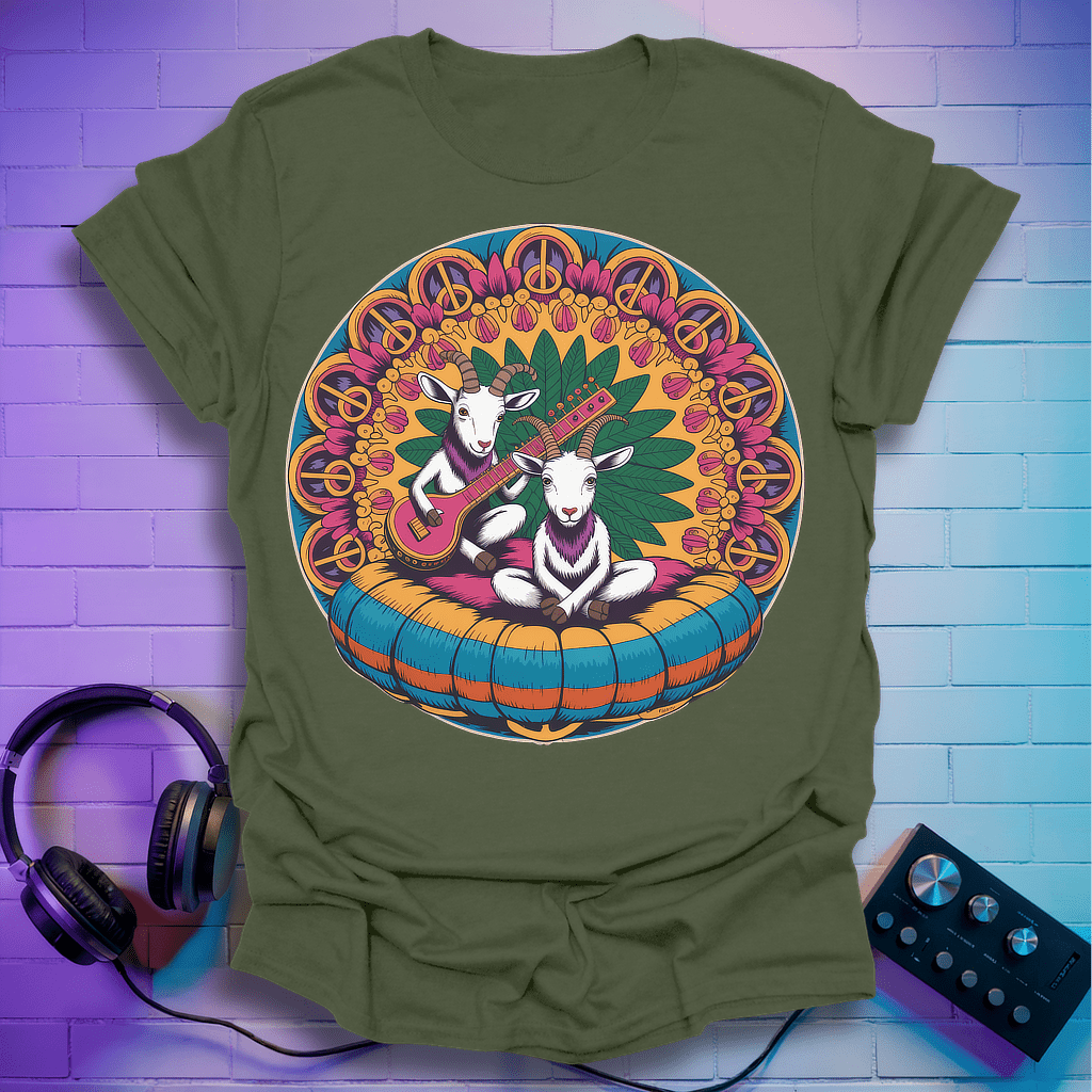 Hippie Sitar Goats T-Shirt