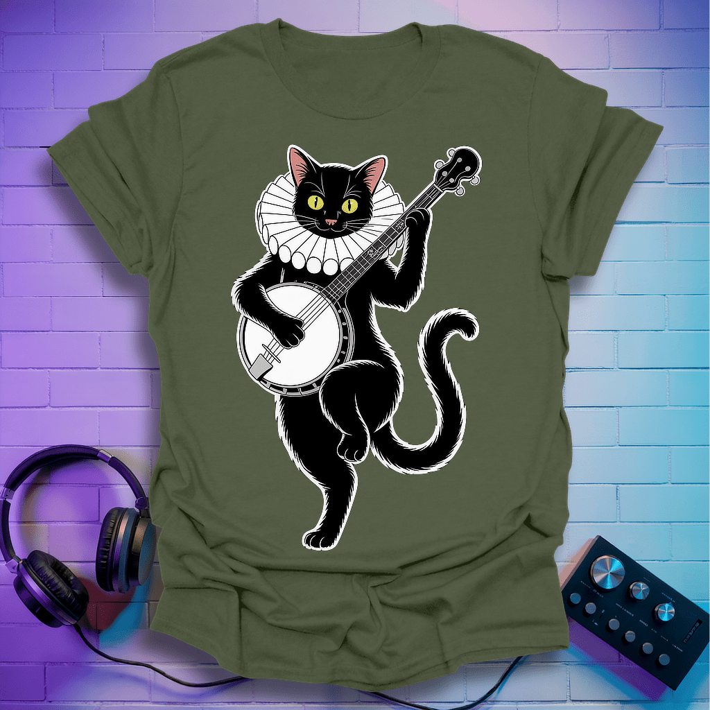 Black Cat Banjo T-Shirt