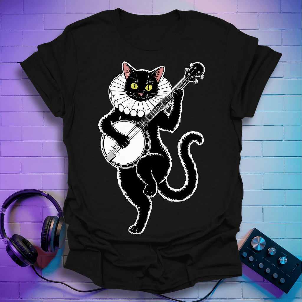 Black Cat Banjo T-Shirt