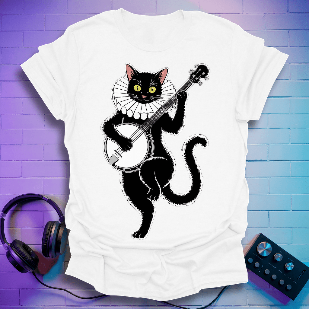 Black Cat Banjo T-Shirt