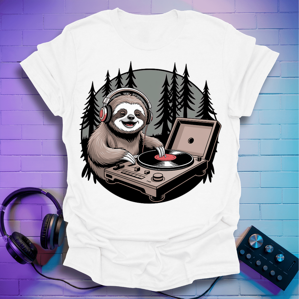 Vinyl Vibes Sloth T-Shirt