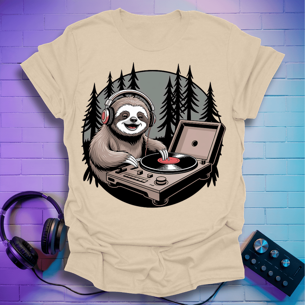 Vinyl Vibes Sloth T-Shirt