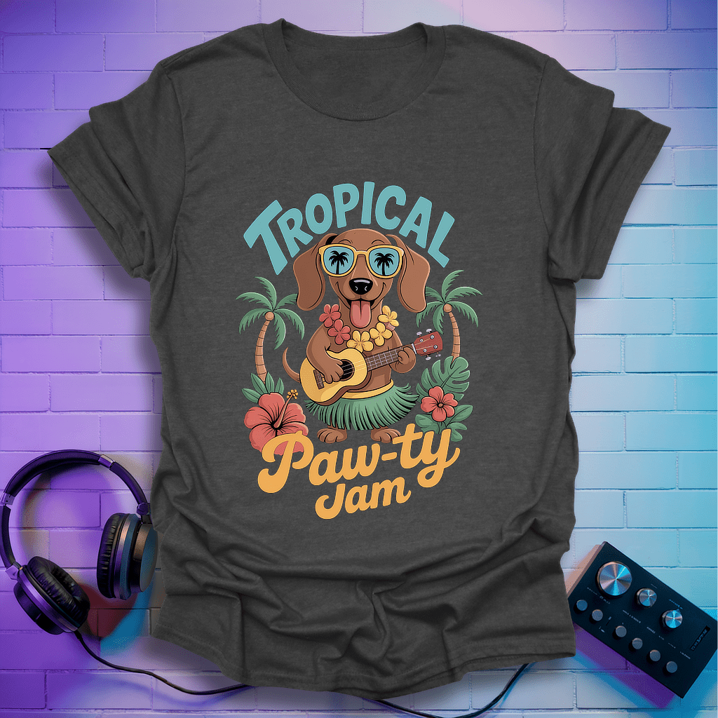 Tropical Paw-ty Dachshund in Hula Outfit T-Shirt