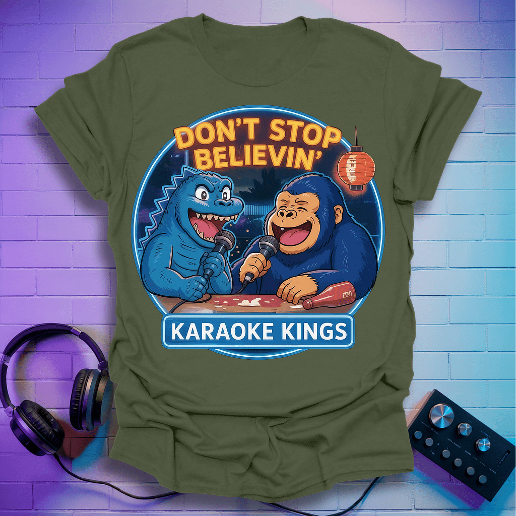 Karaoke Clash: Godzilla vs King Kong T-Shirt