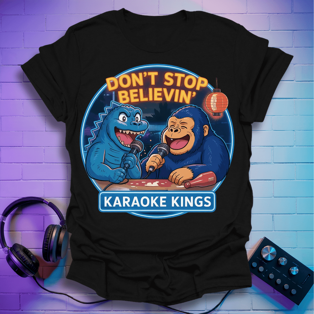 Karaoke Clash: Godzilla vs King Kong T-Shirt