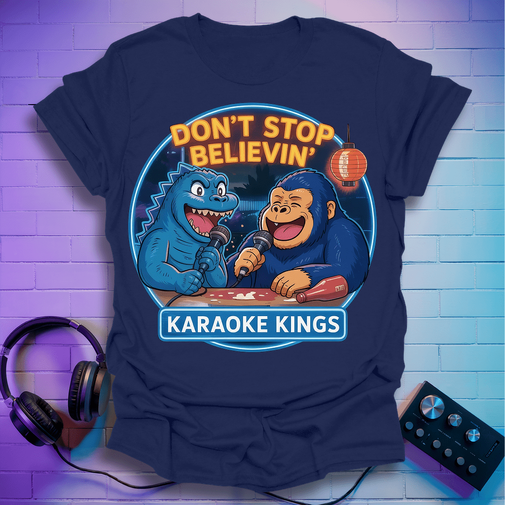 Karaoke Clash: Godzilla vs King Kong T-Shirt