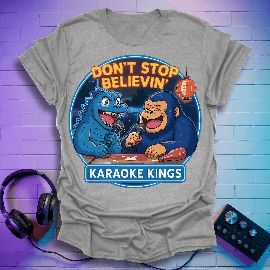 Karaoke Clash: Godzilla vs King Kong T-Shirt