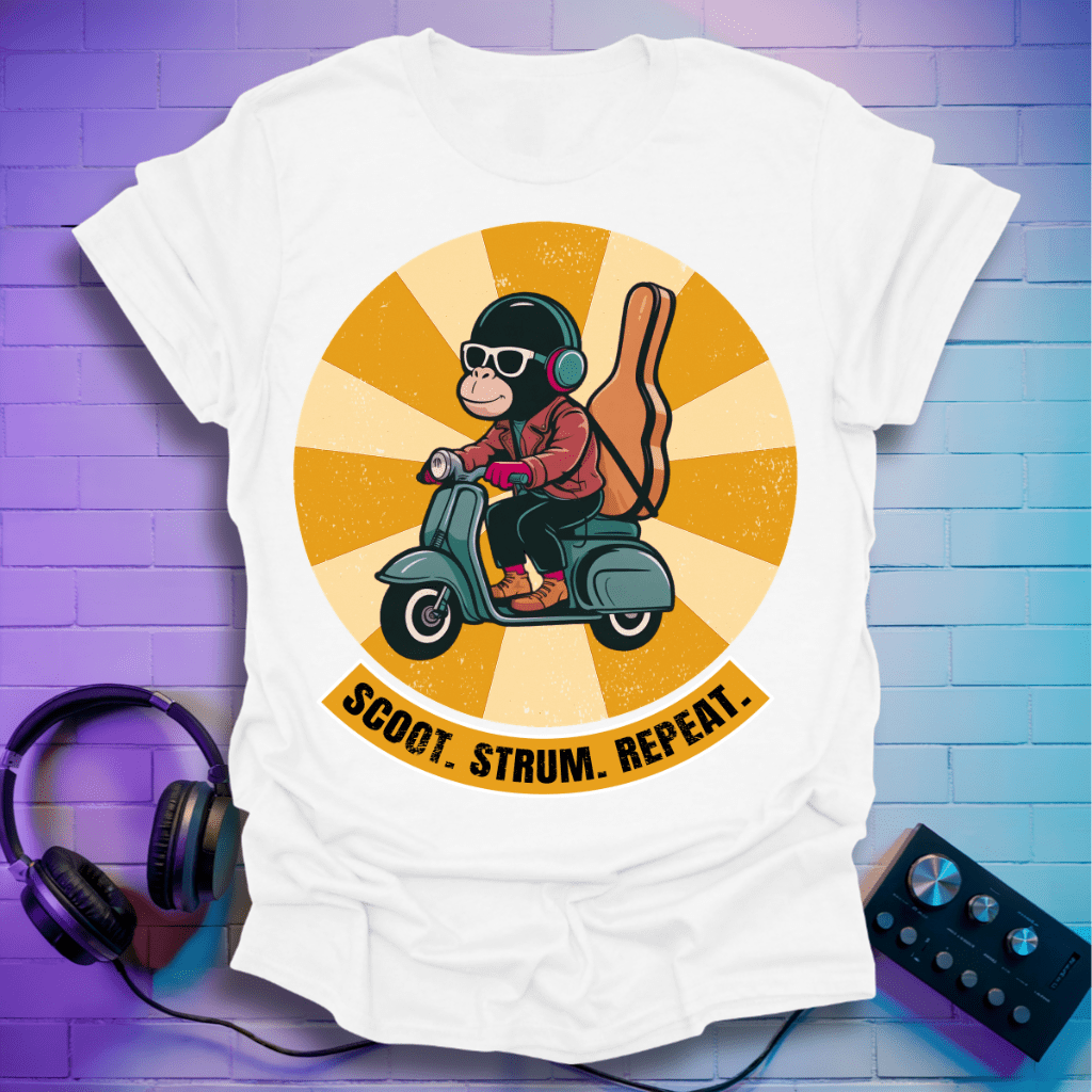 Music Monkey Scooter T-Shirt