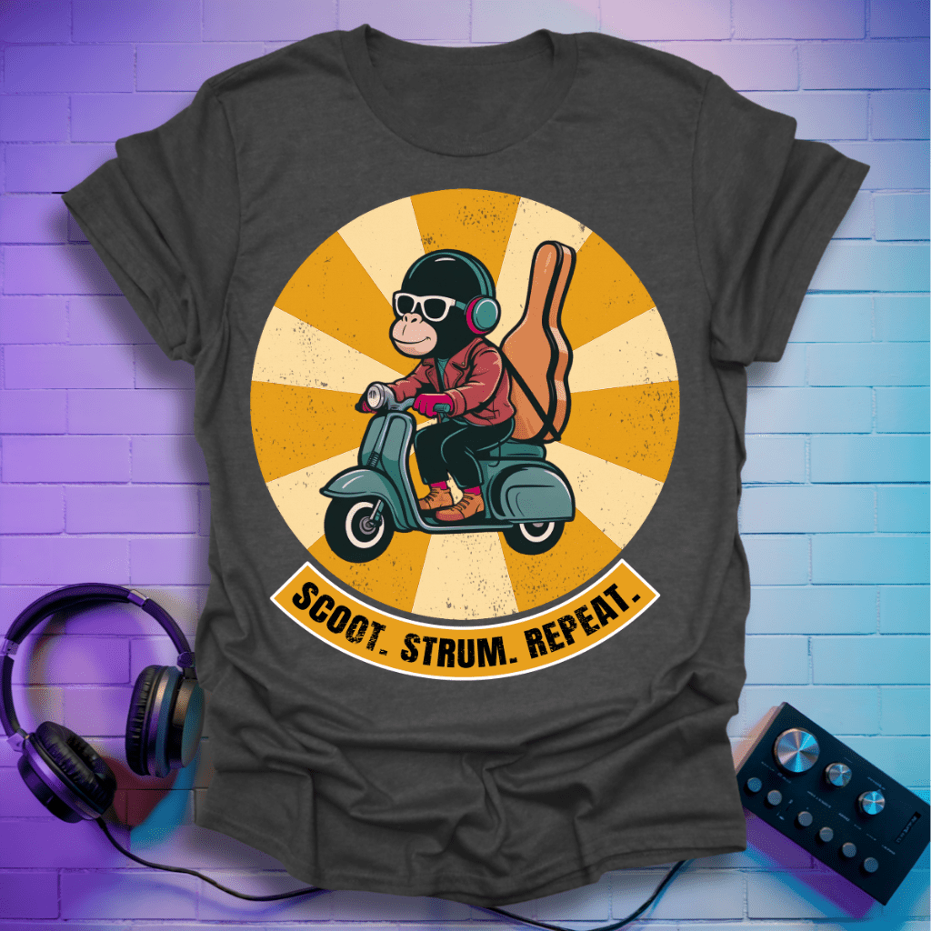 Music Monkey Scooter T-Shirt