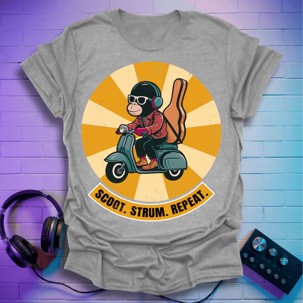Music Monkey Scooter T-Shirt
