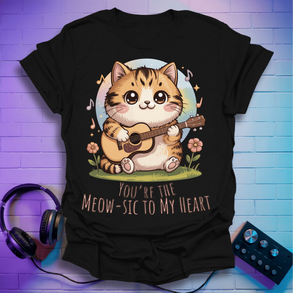 Rock ’n’ Purr Guitar Cat T-Shirt