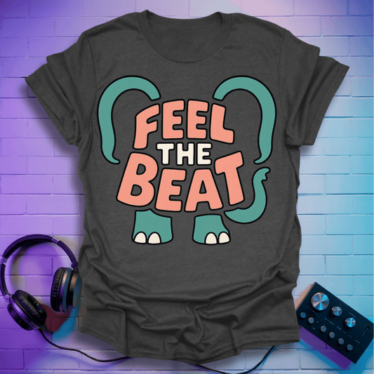 Feel the Beat T-Shirt – Retro Elephant Design T-Shirt