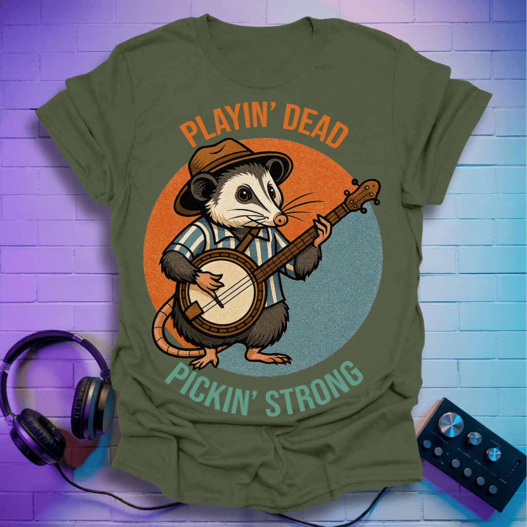 Playin’ Dead, Pickin’ Strong – The Banjo Possum Tee