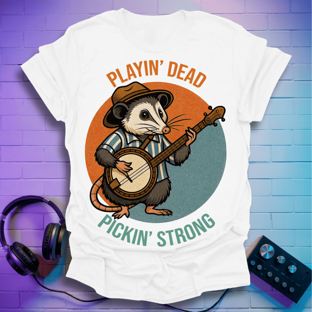 Playin’ Dead, Pickin’ Strong – The Banjo Possum Tee