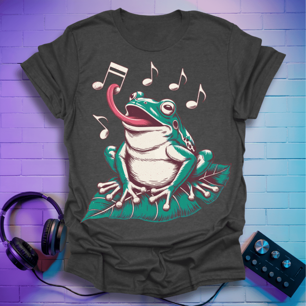 Hungry Frog Eating Musical Notes T-Shirt
