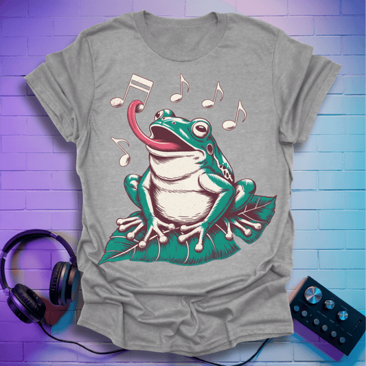 Hungry Frog Eating Musical Notes T-Shirt
