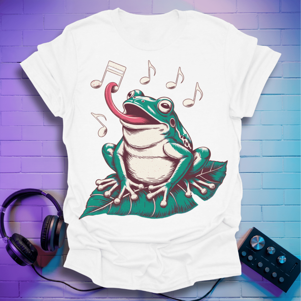 Hungry Frog Eating Musical Notes T-Shirt