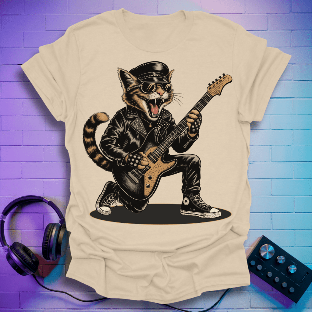 Metal Cat Guitarist T-Shirt
