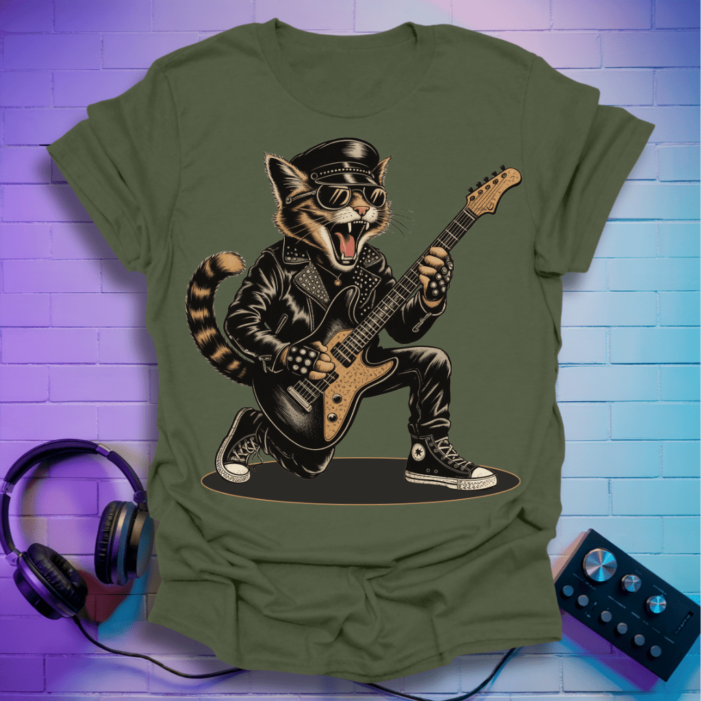 Metal Cat Guitarist T-Shirt