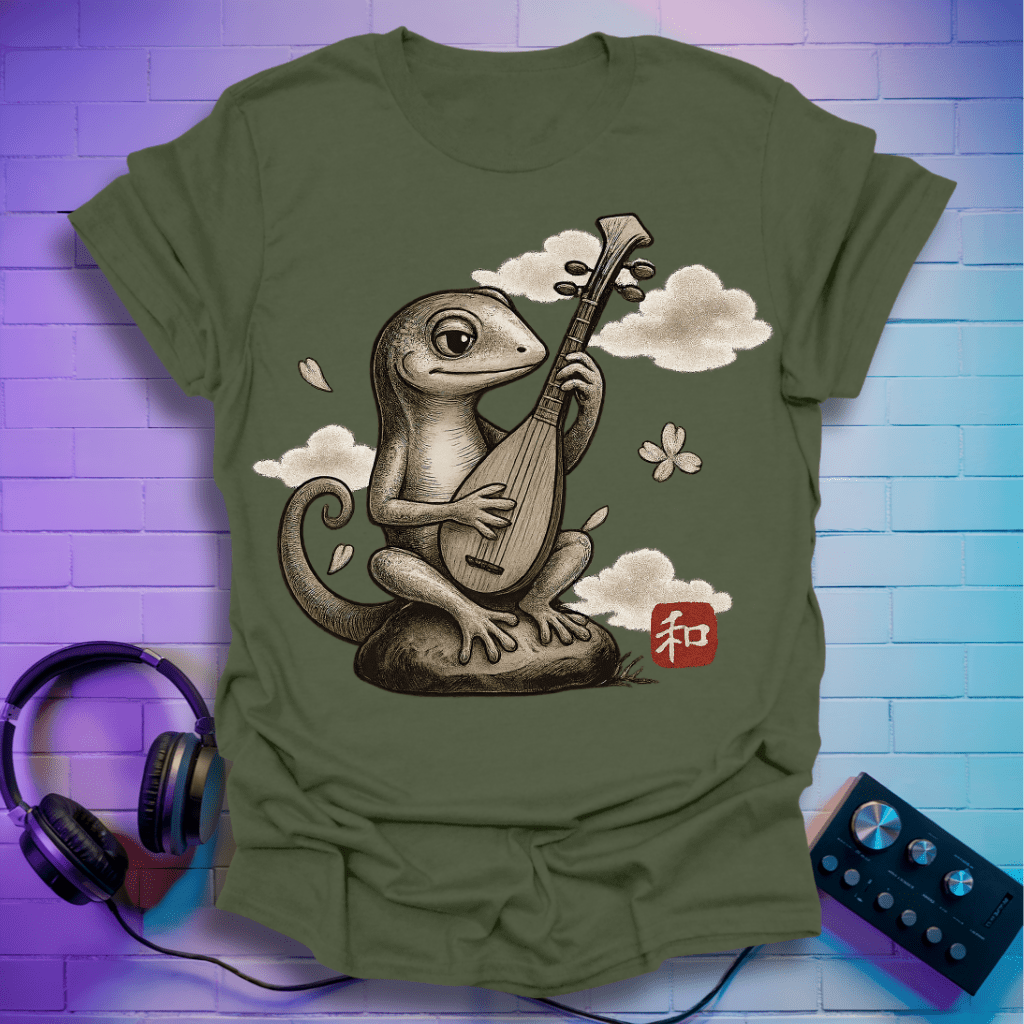 The Zen Lizard Pipa Player T-Shirt