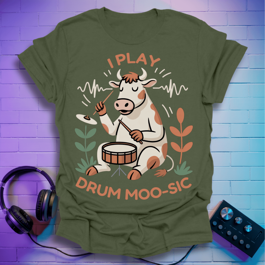I Play Drum Moo-sic T-Shirt