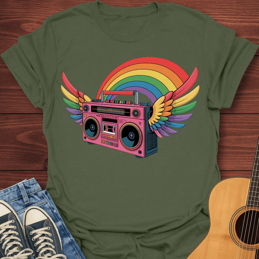 Rainbow Retro Boombox T-Shirt