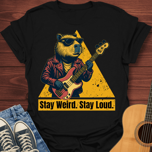 Stay Weird Bass Capybara T-Shirt