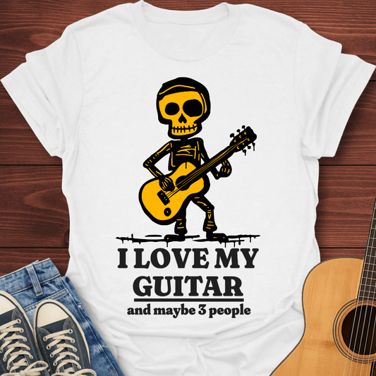 I Love My Guitar Skeleton T-Shirt