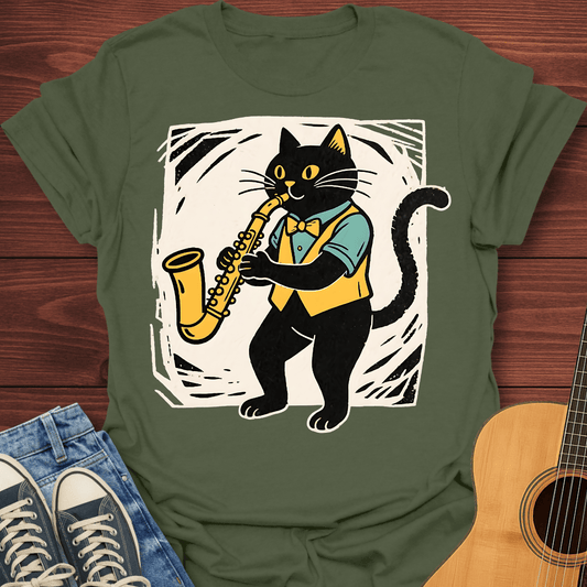 Saxy Jazz Cat T-Shirt