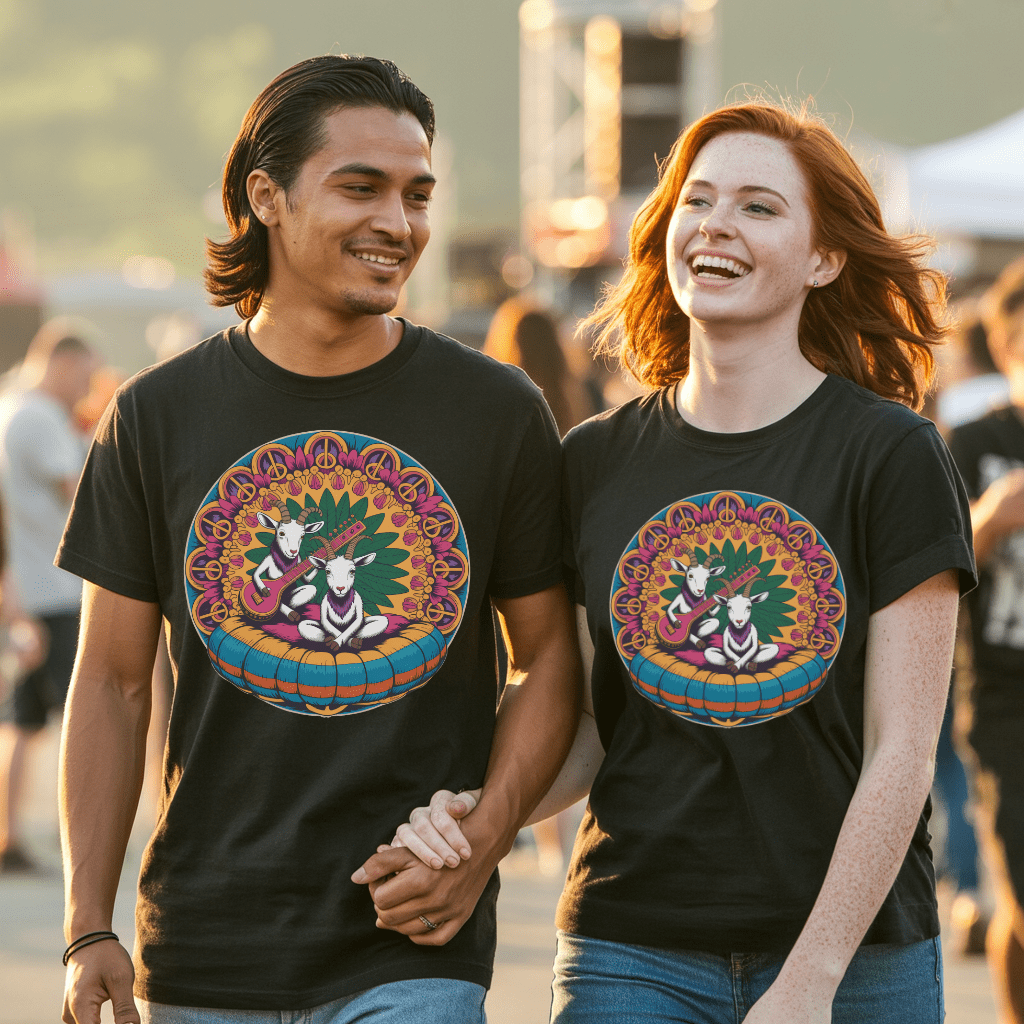 Hippie Sitar Goats T-Shirt