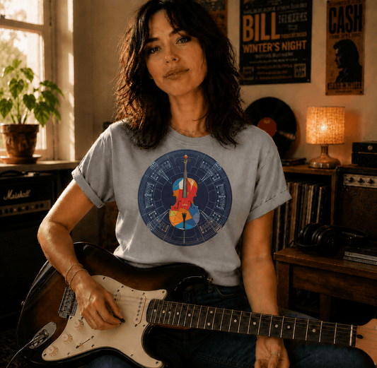 Violin Stain Glass T-Shirt