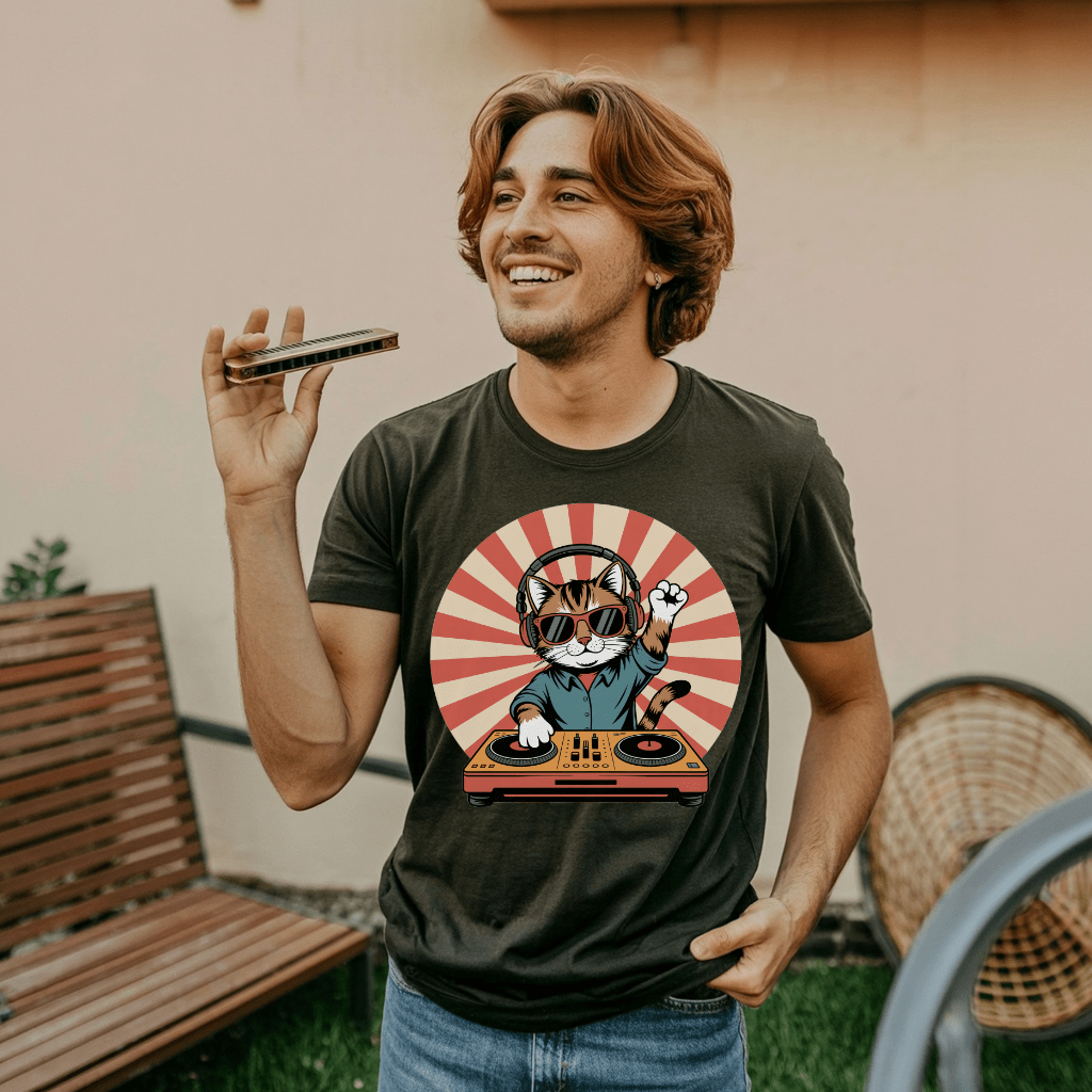 DJ Sunburst Cat T-Shirt
