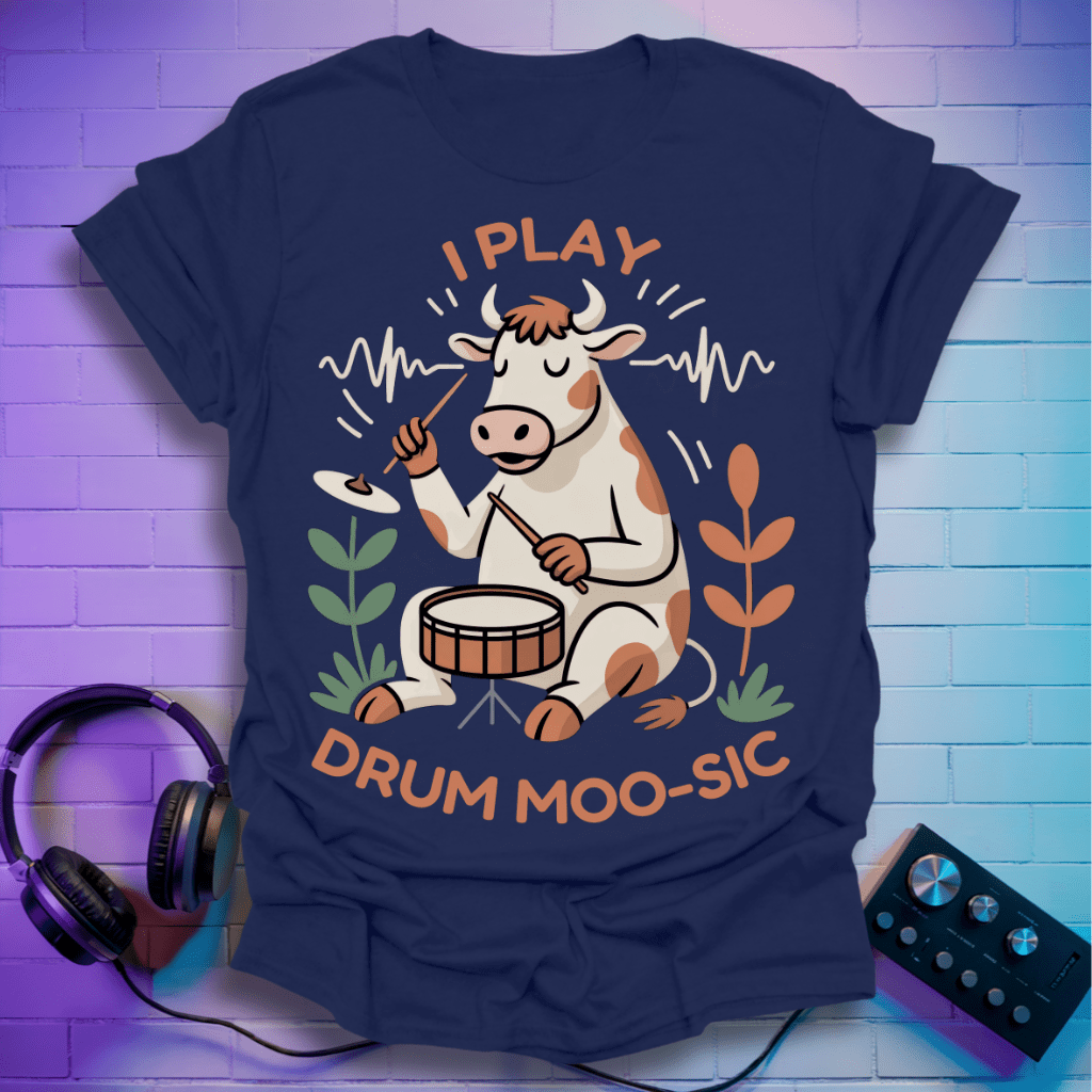 I Play Drum Moo-sic T-Shirt