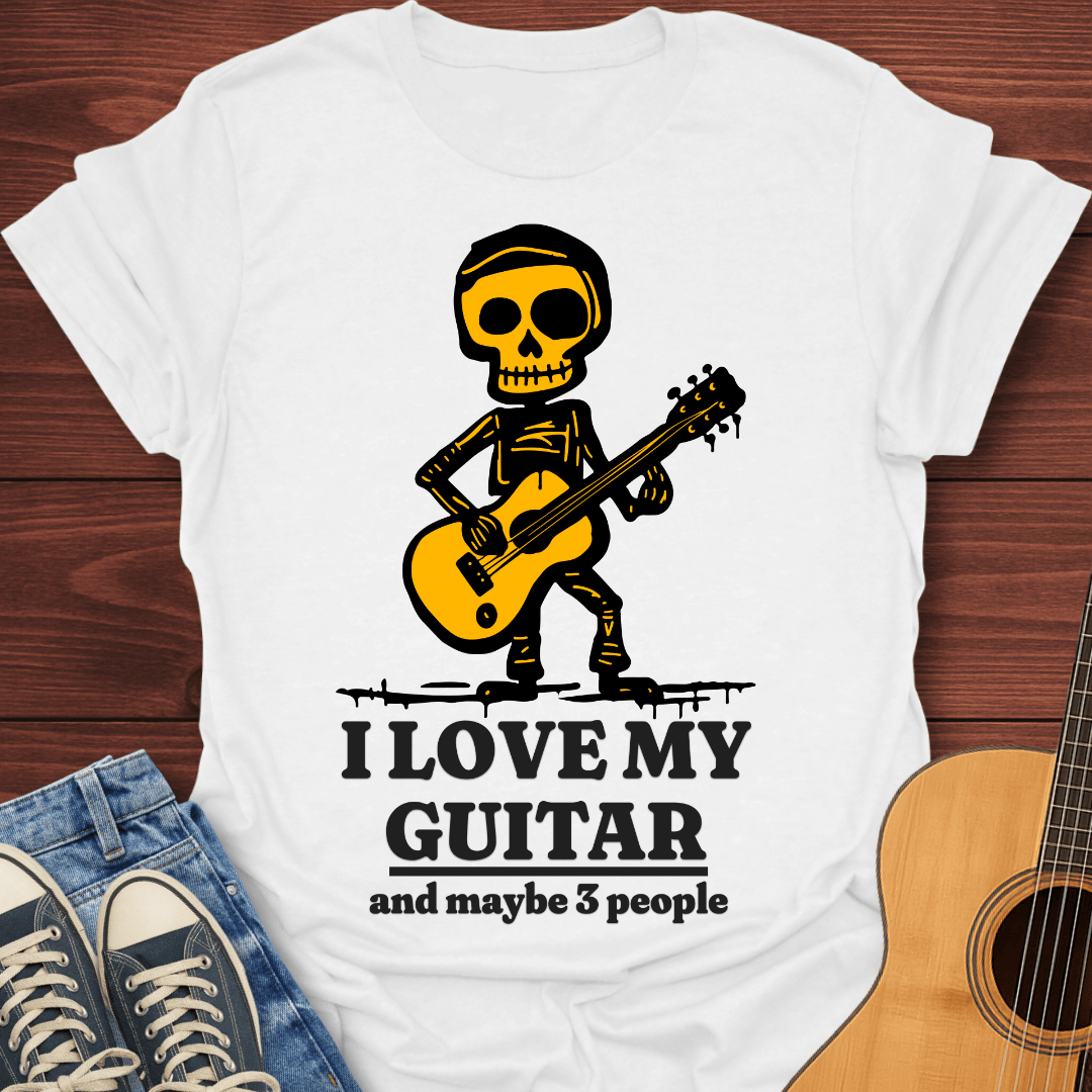 I Love My Guitar Skeleton T-Shirt