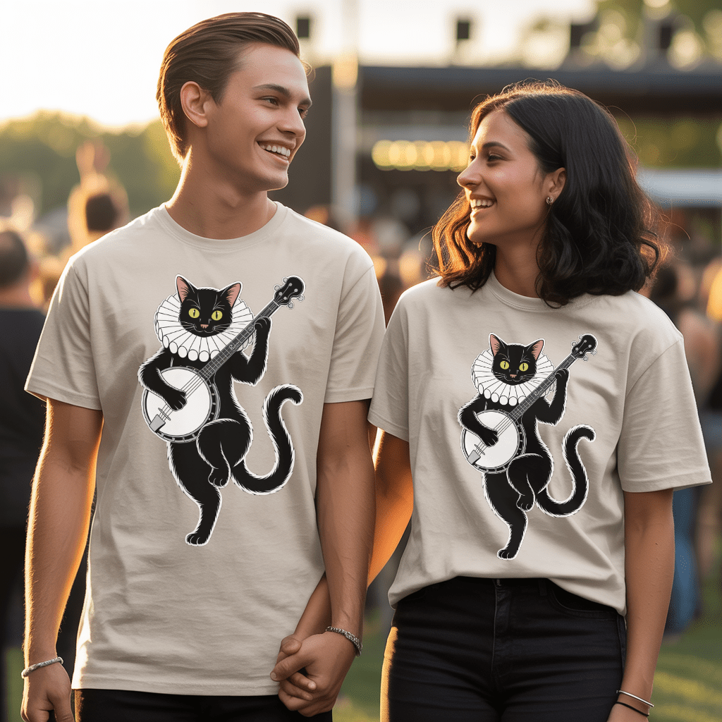 Black Cat Banjo T-Shirt