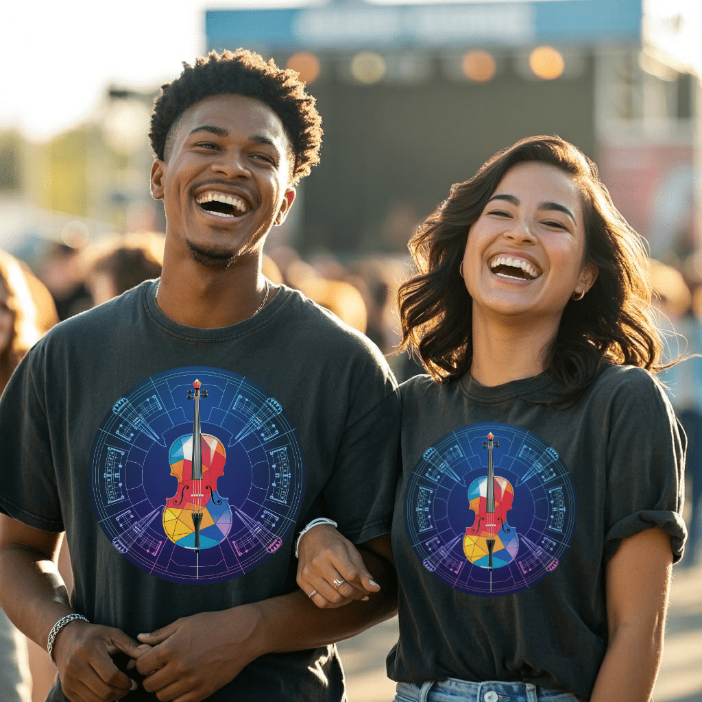 Violin Stain Glass T-Shirt