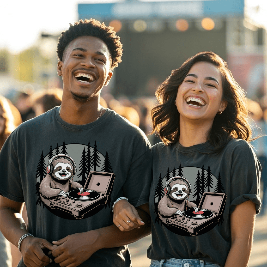 Vinyl Vibes Sloth T-Shirt